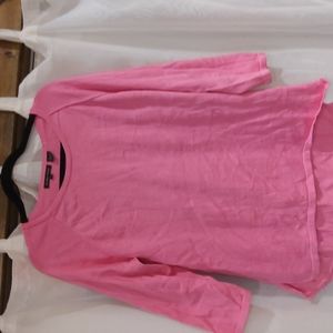 Pink, 100% Cotton Sweater by Jeanne Pierre, Size Large